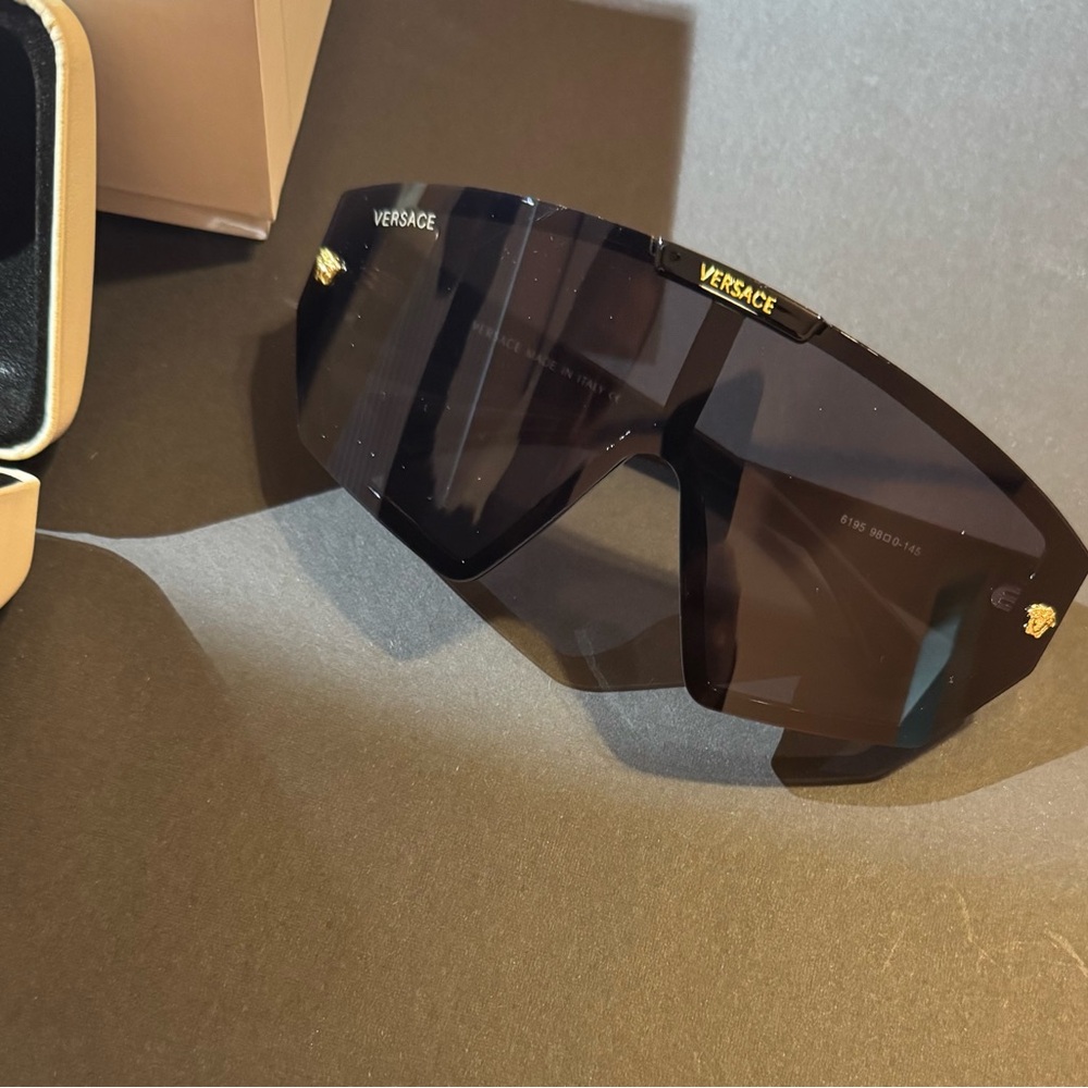 Versace Dark Tinted Sunglasses with Gold Accents
